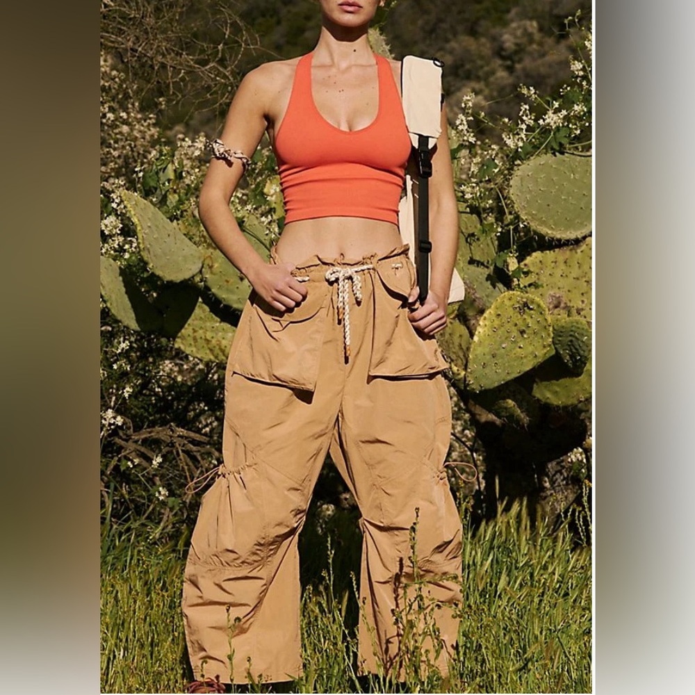 NWOT FP Movement Best Day Ever Barrel Pants Tan Medium